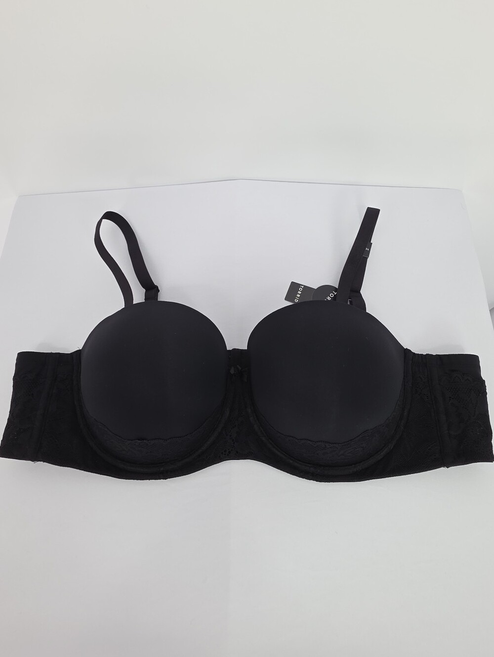 NWT‎ Torrid 46B Strapless Push-Up Bra Black Lace Multiway Convertible